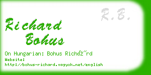richard bohus business card